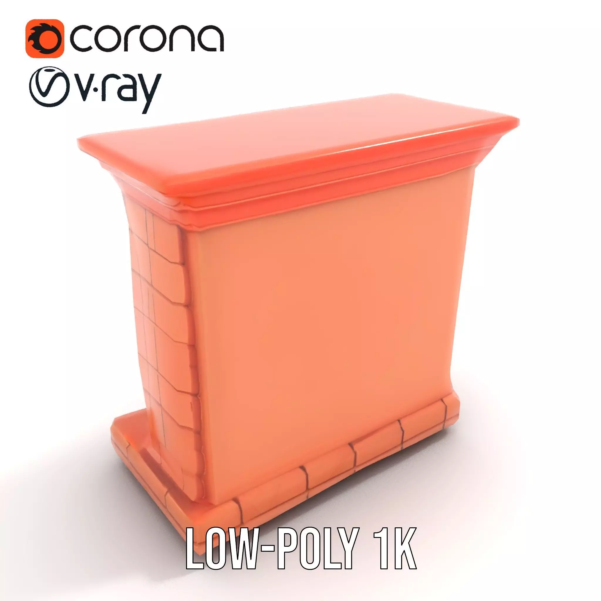 Classic Brick Fireplace Model Pack with Flame Effect Low-poly 3D model_8