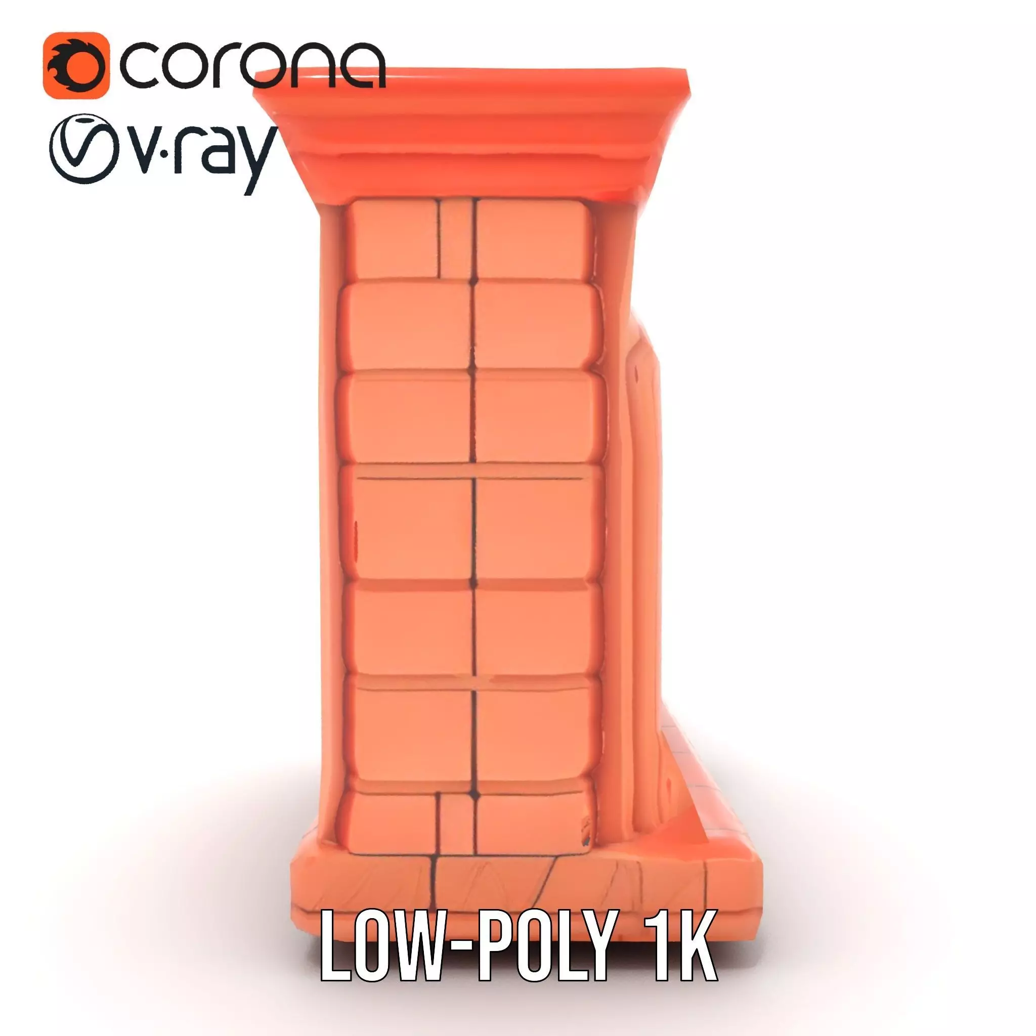 Classic Brick Fireplace Model Pack with Flame Effect Low-poly 3D model_10