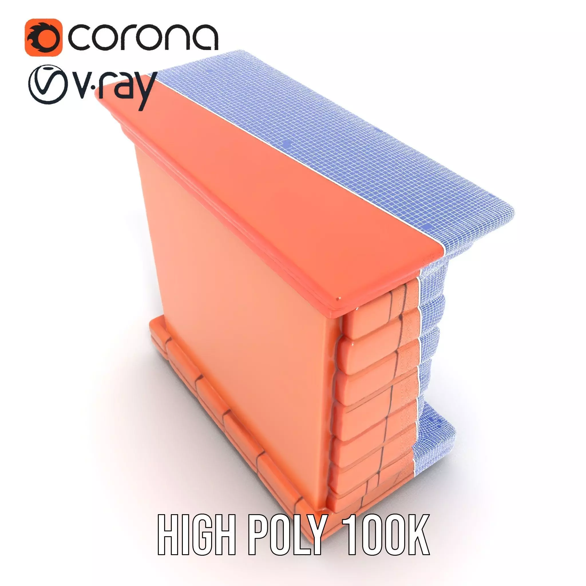 Classic Brick Fireplace Model Pack with Flame Effect Low-poly 3D model_24