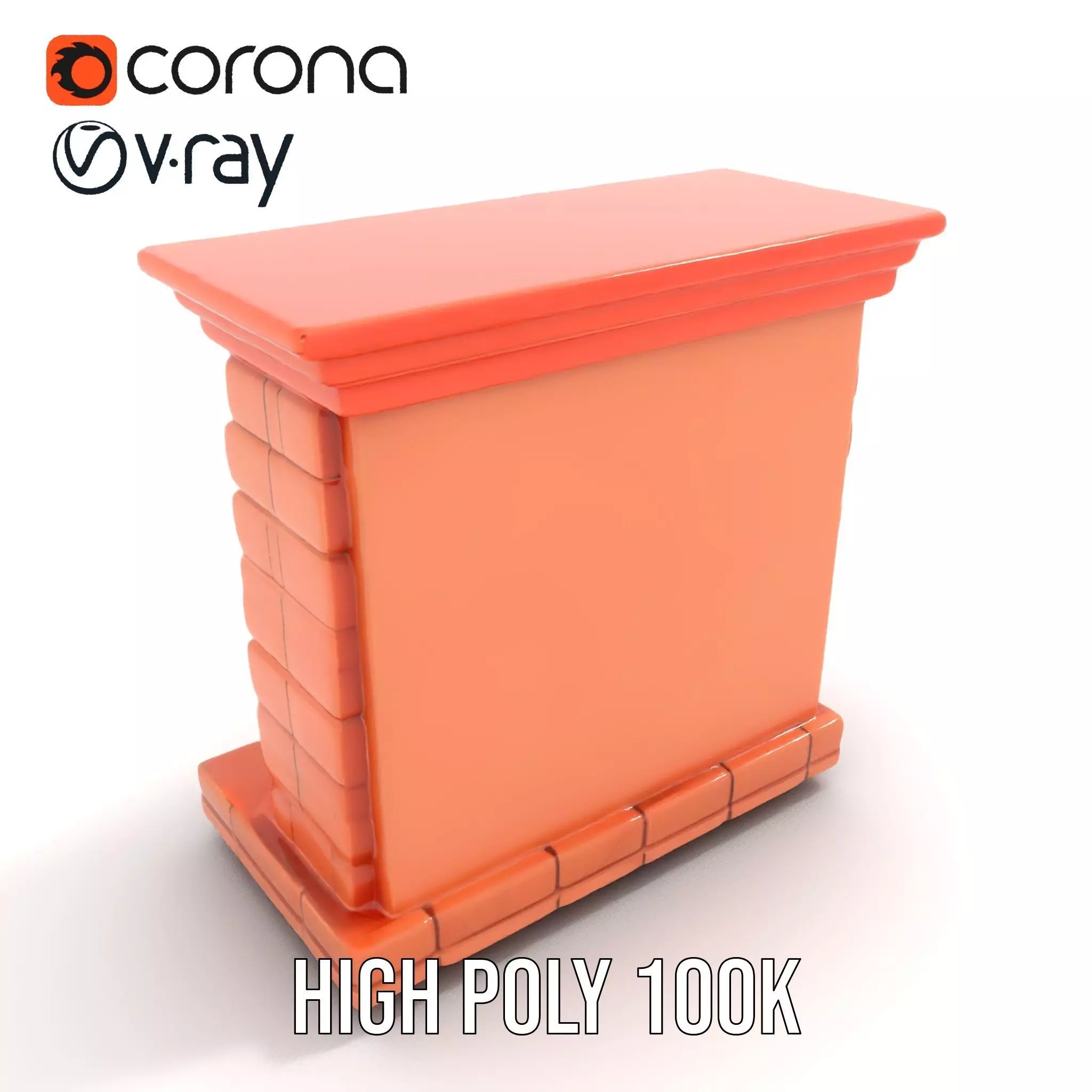 Classic Brick Fireplace Model Pack with Flame Effect Low-poly 3D model_21