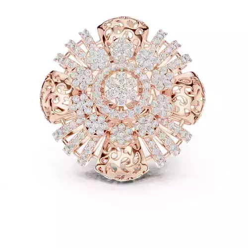 Flower Diamond Ring 3dm stl renders animation videos details 