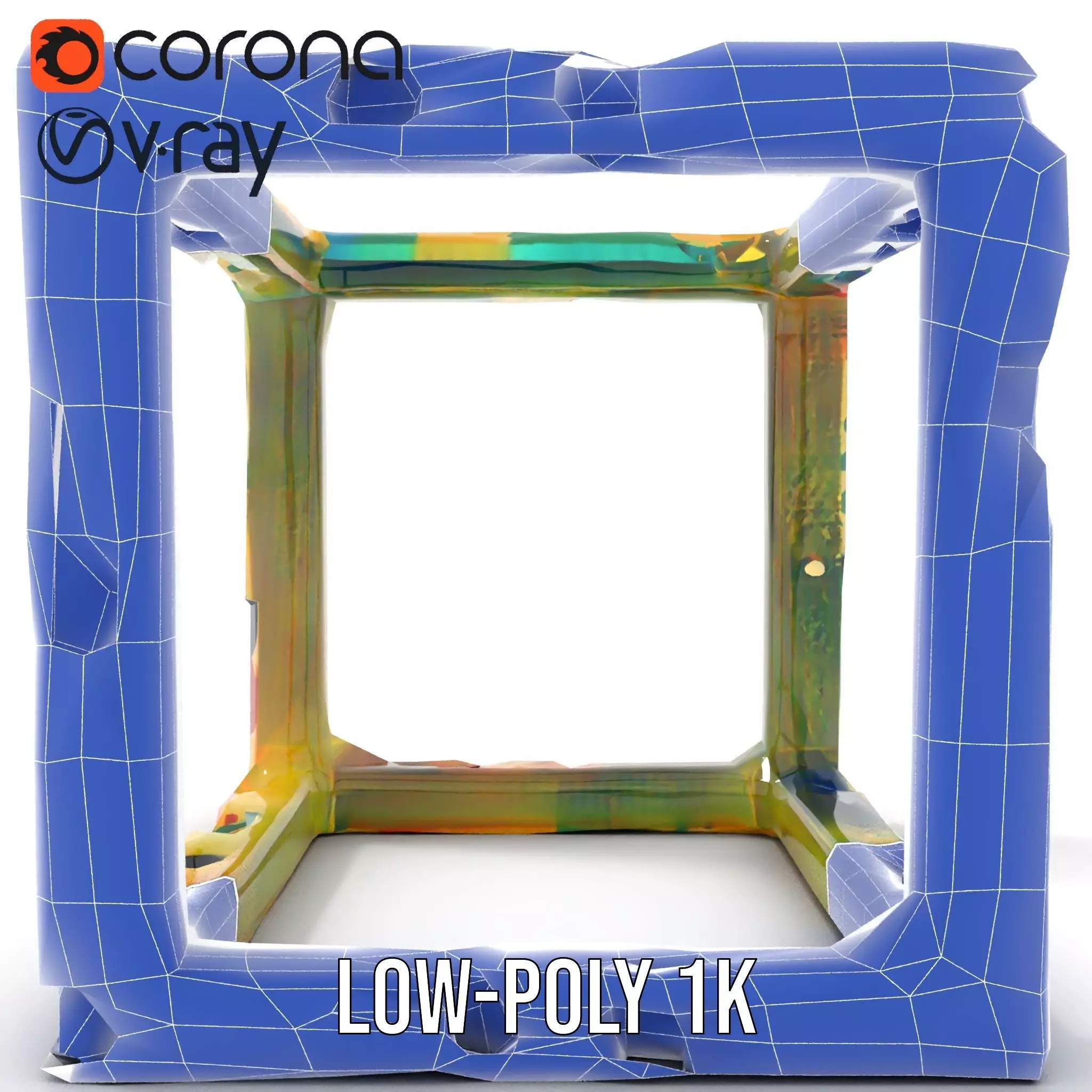 Colorful Geometric Patterned Picture Frame Model Pack Low-poly 3D model_28