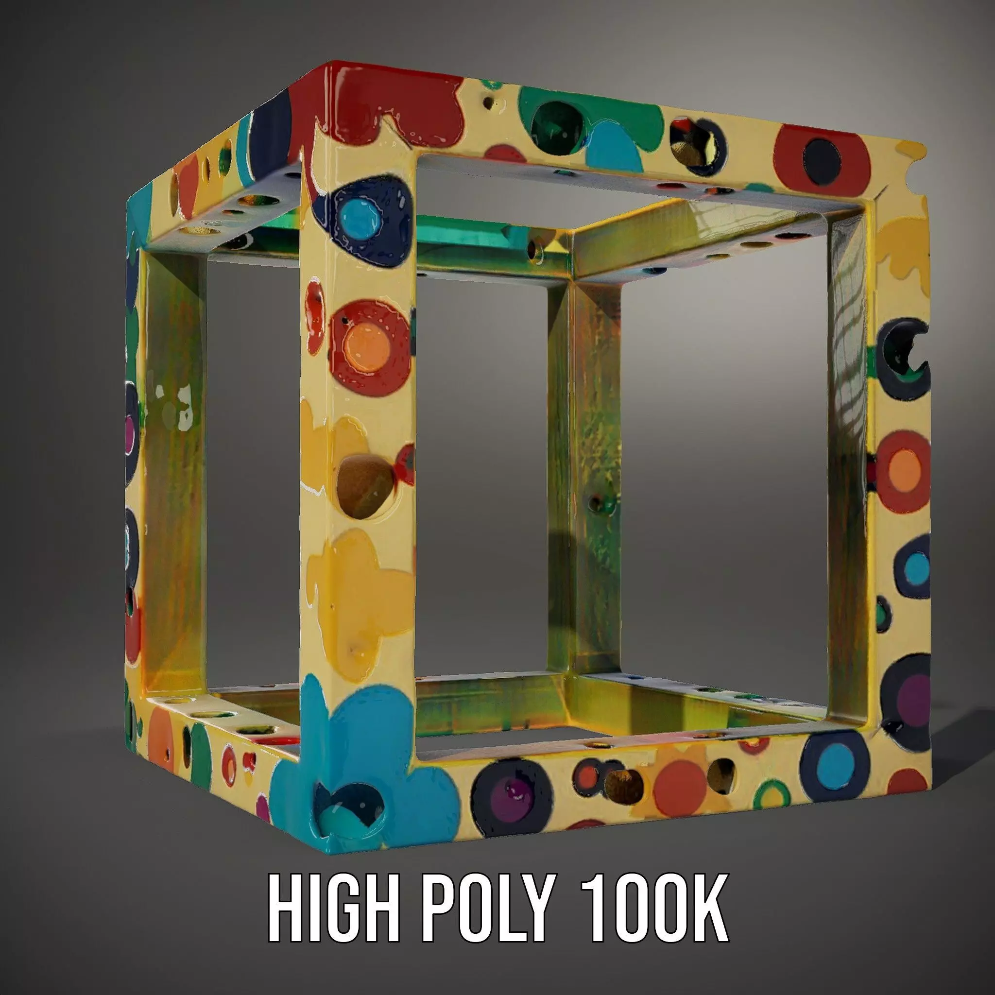 Colorful Geometric Patterned Picture Frame Model Pack Low-poly 3D model_9