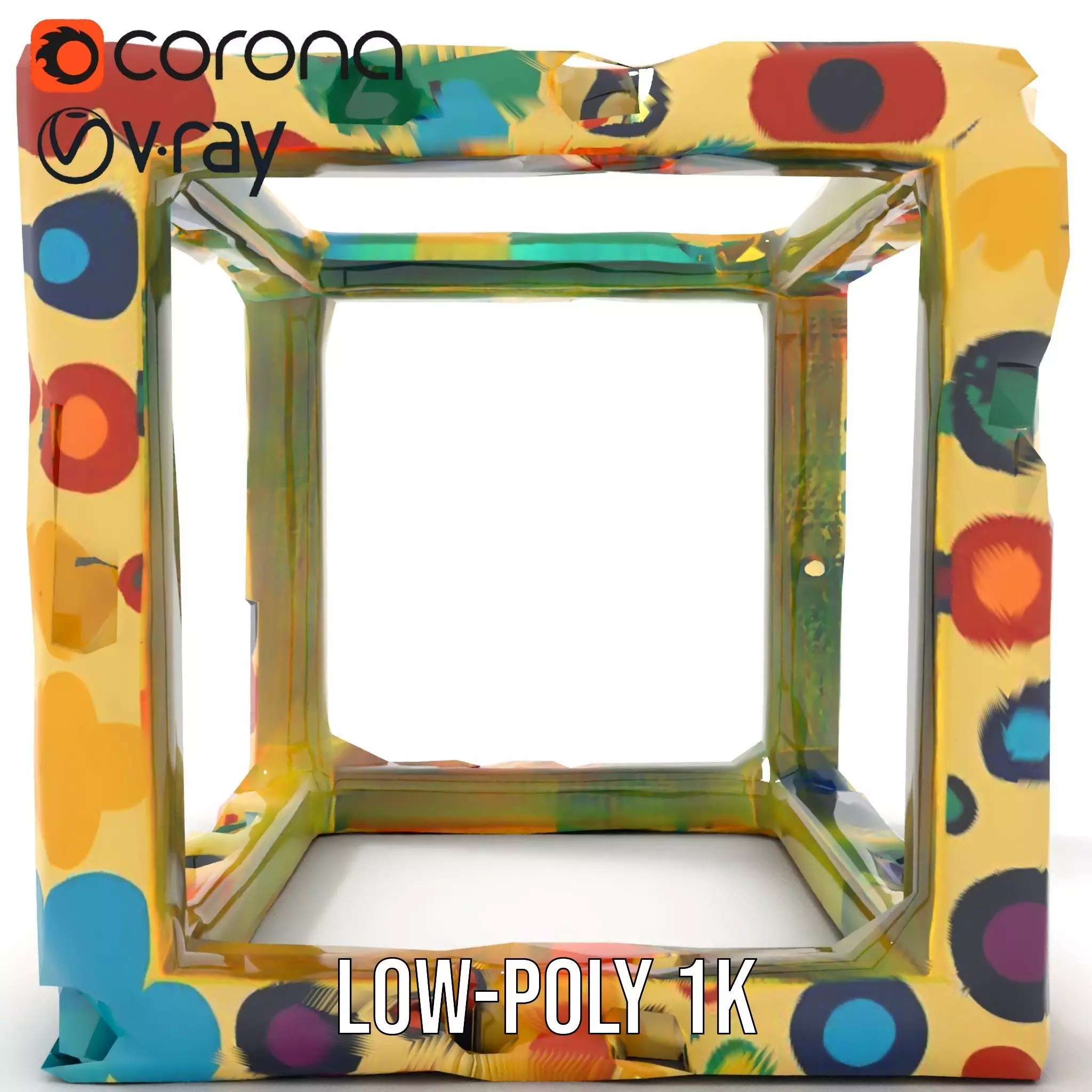 Colorful Geometric Patterned Picture Frame Model Pack Low-poly 3D model_8