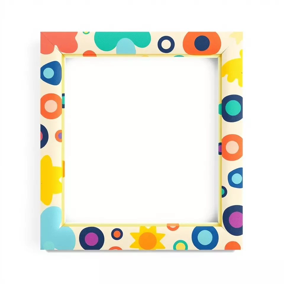 Colorful Geometric Patterned Picture Frame Model Pack Low-poly 3D model_3