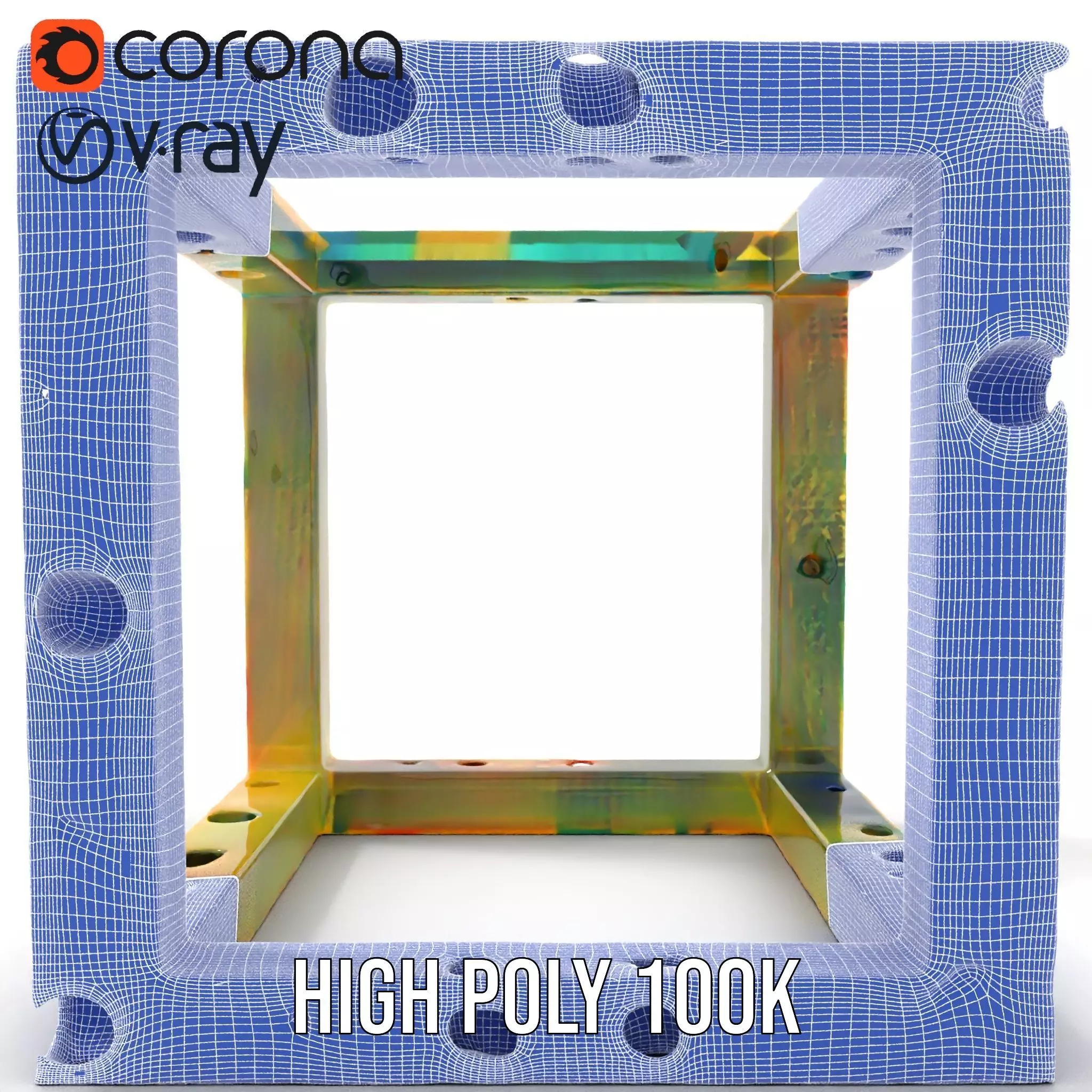 Colorful Geometric Patterned Picture Frame Model Pack Low-poly 3D model_34