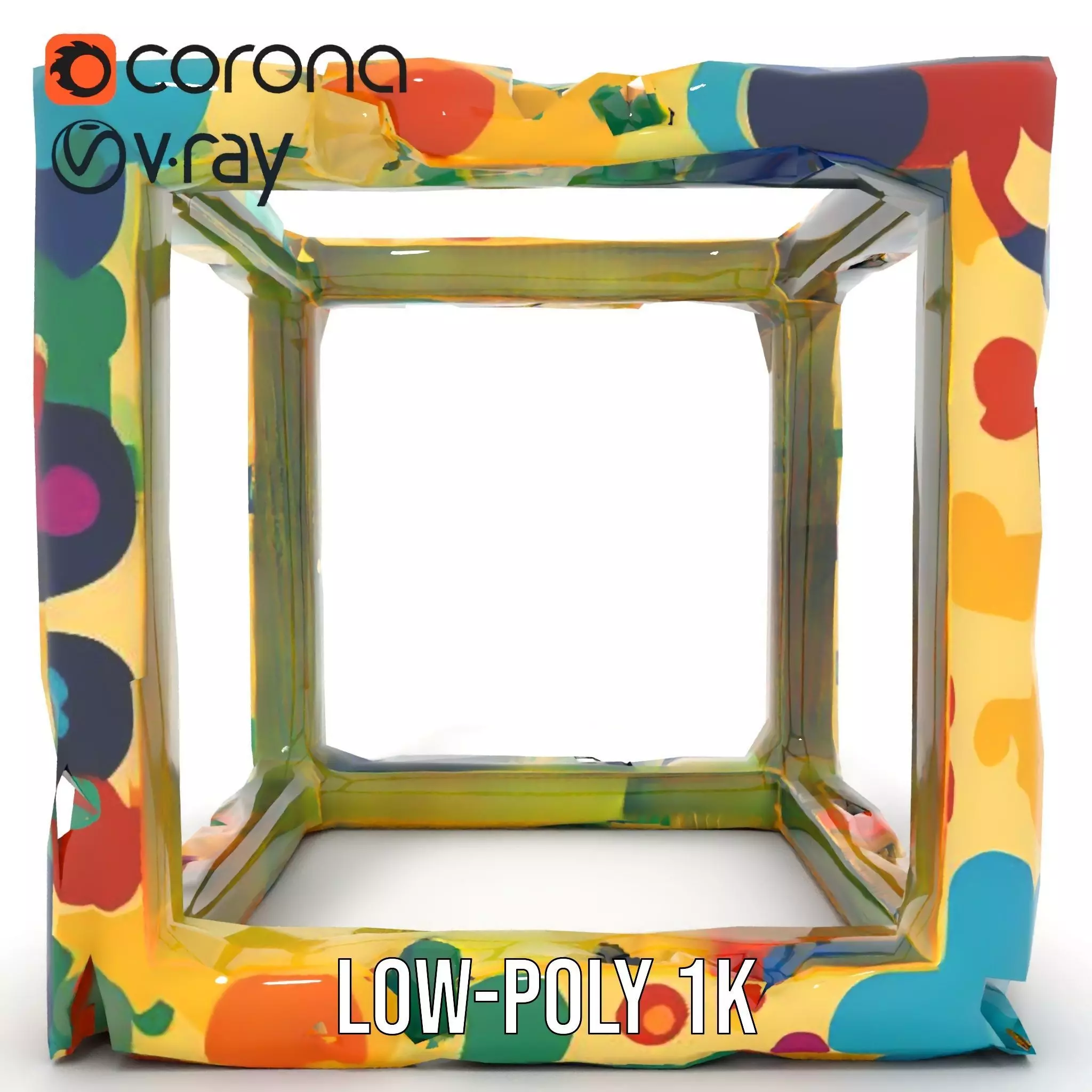 Colorful Geometric Patterned Picture Frame Model Pack Low-poly 3D model_17