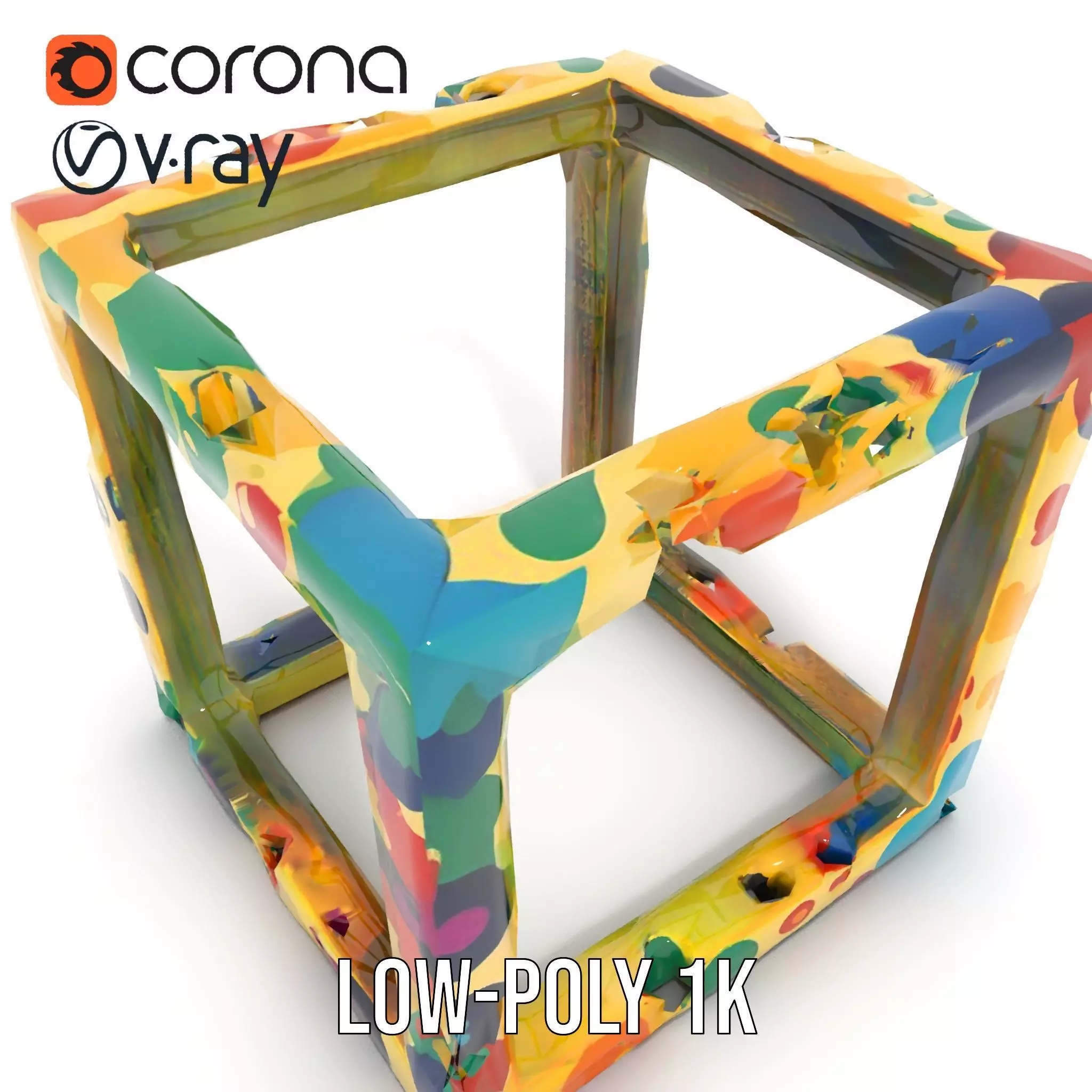Colorful Geometric Patterned Picture Frame Model Pack Low-poly 3D model_13