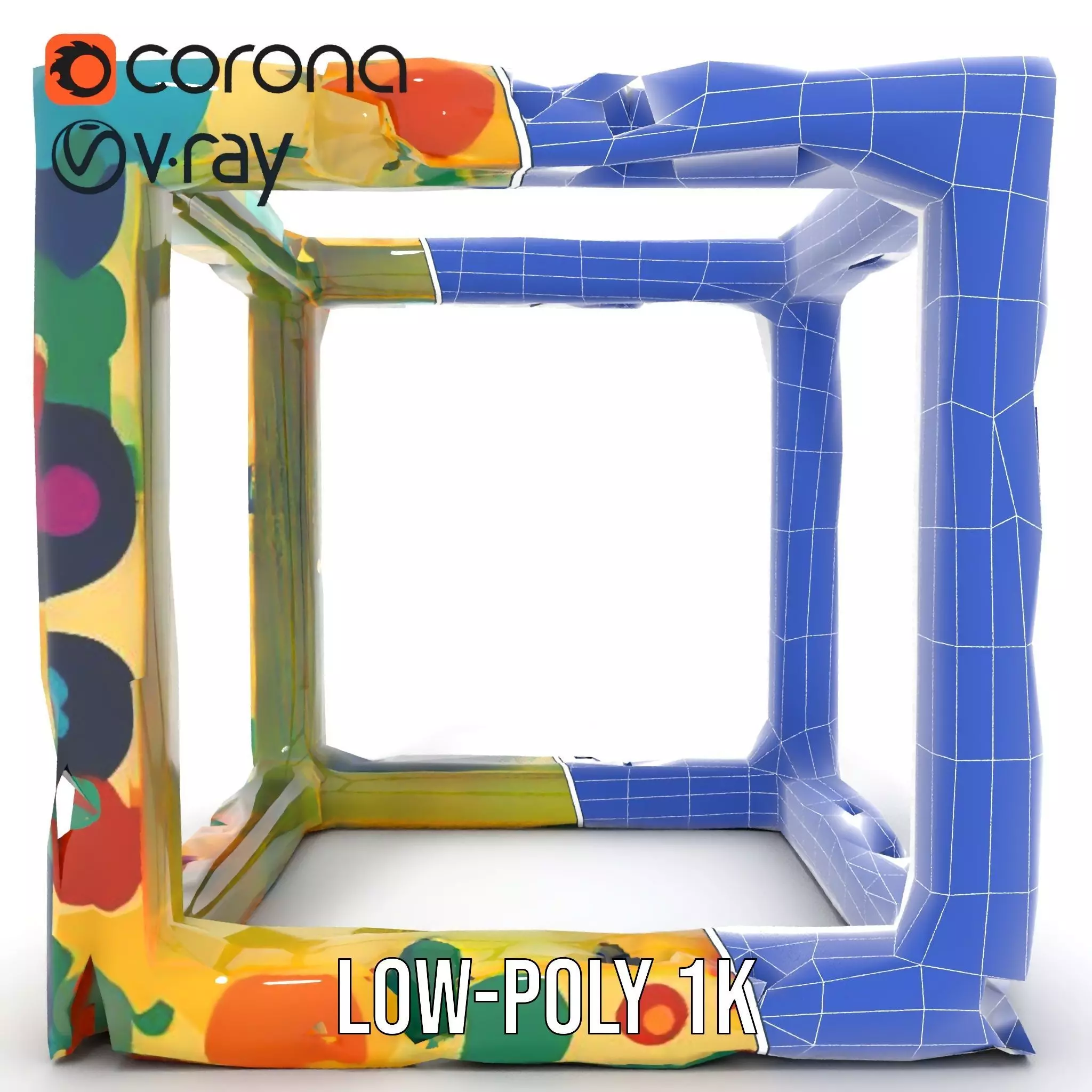 Colorful Geometric Patterned Picture Frame Model Pack Low-poly 3D model_25