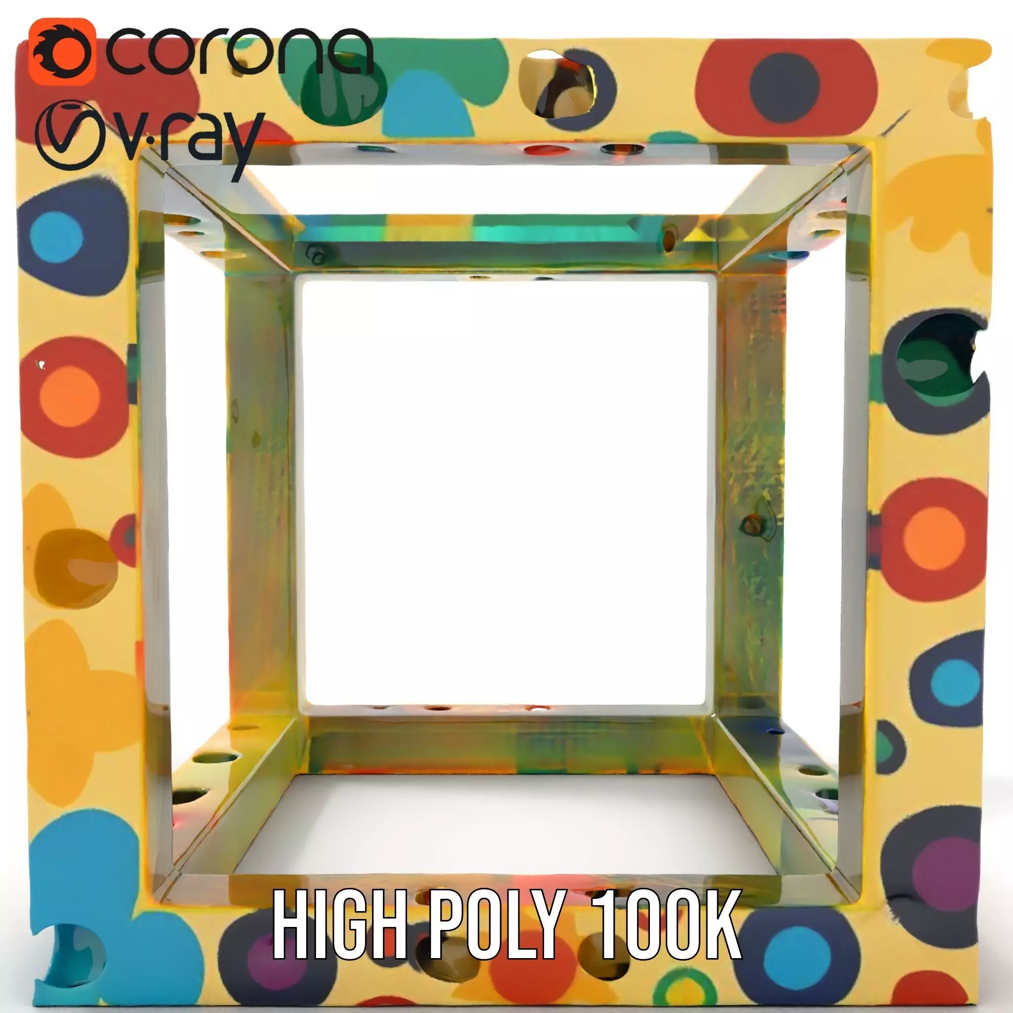 Colorful Geometric Patterned Picture Frame Model Pack Low-poly 3D model_18