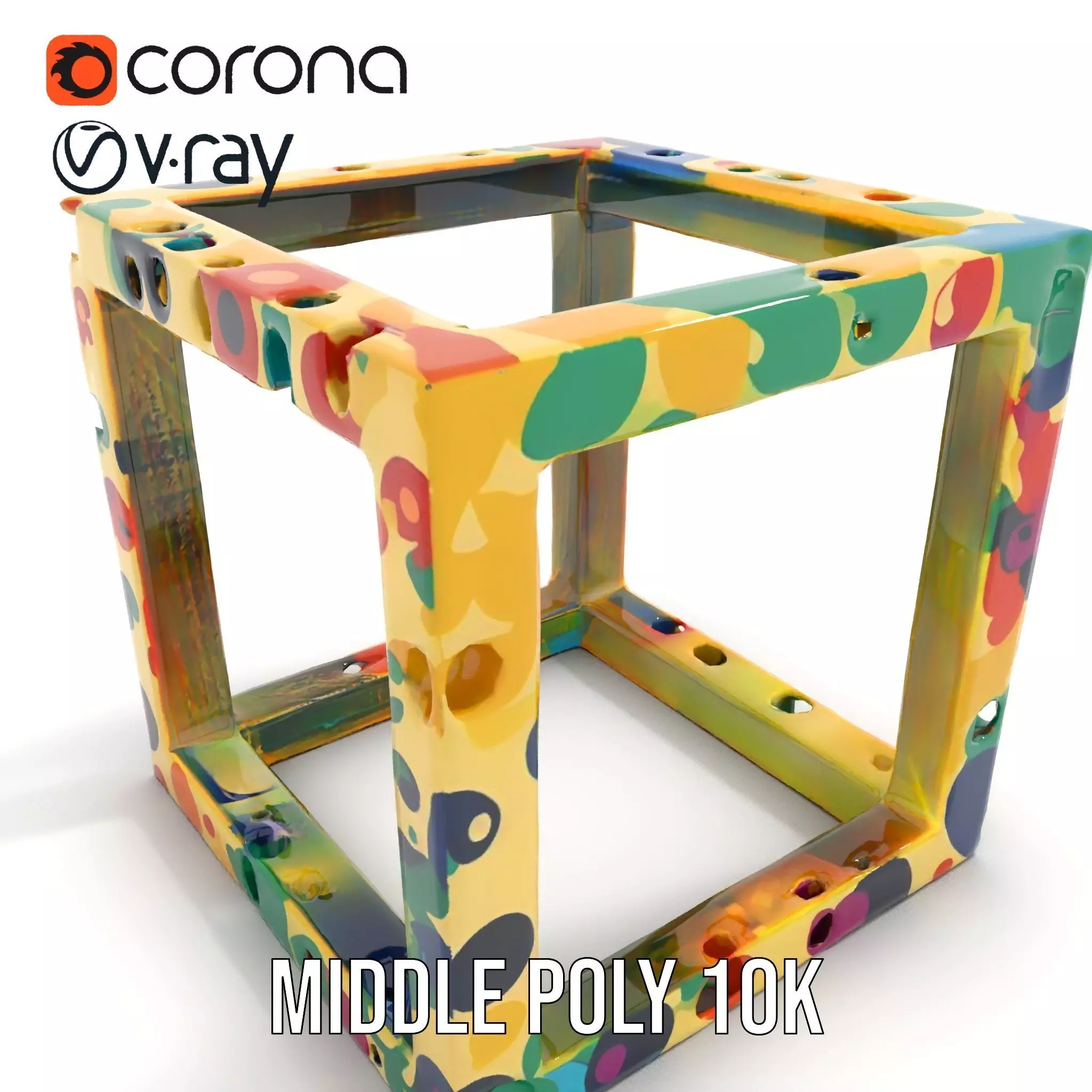 Colorful Geometric Patterned Picture Frame Model Pack Low-poly 3D model_12