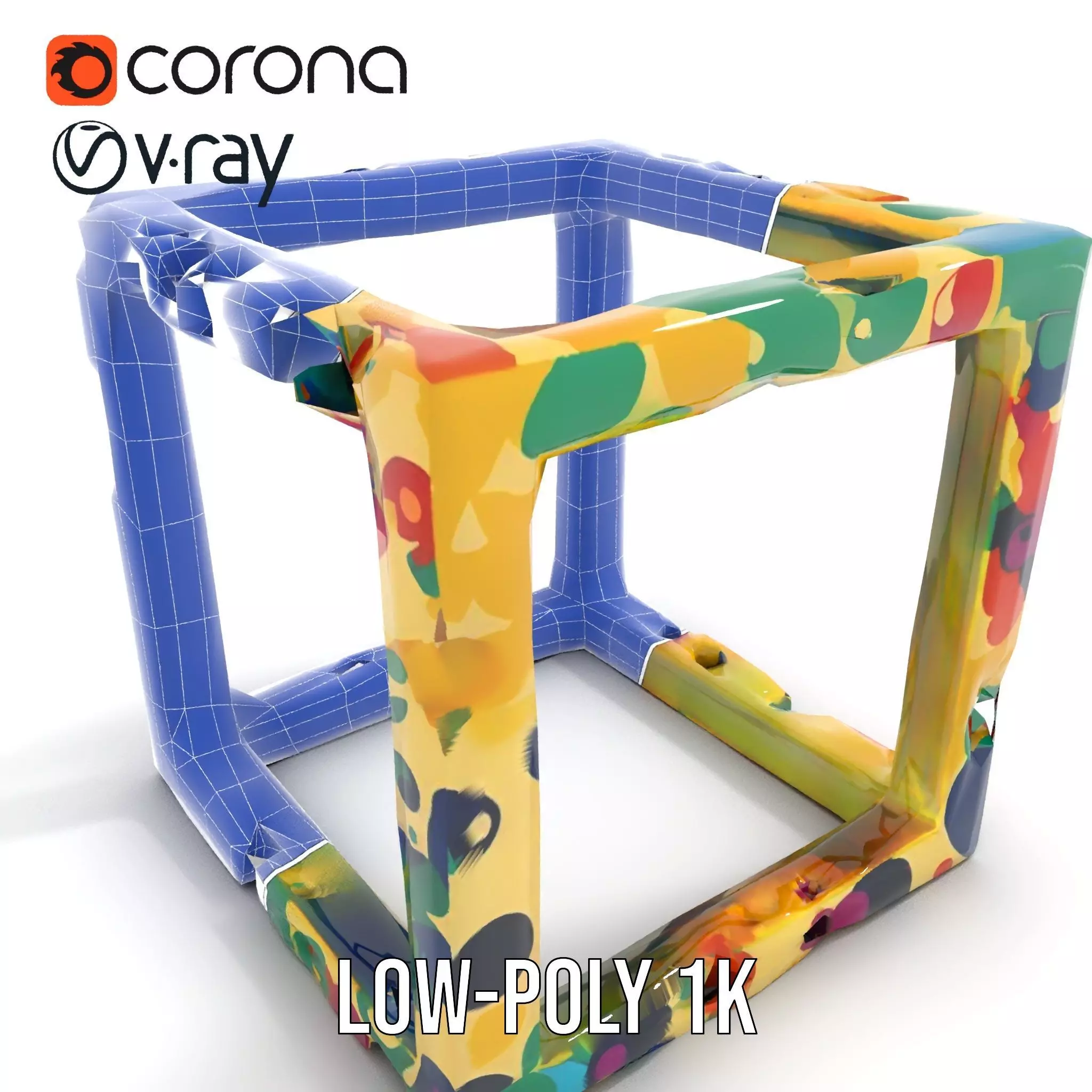 Colorful Geometric Patterned Picture Frame Model Pack Low-poly 3D model_23