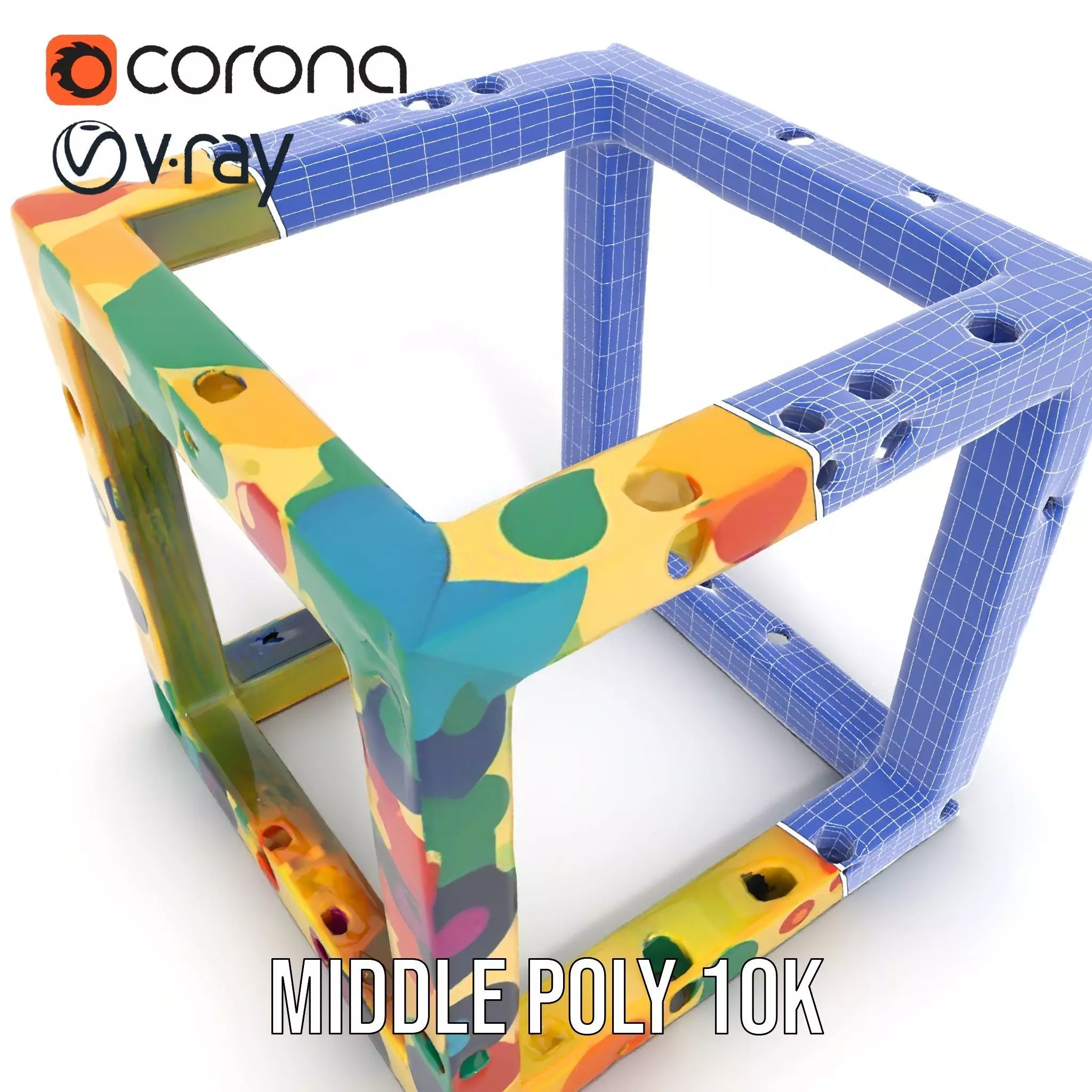 Colorful Geometric Patterned Picture Frame Model Pack Low-poly 3D model_27