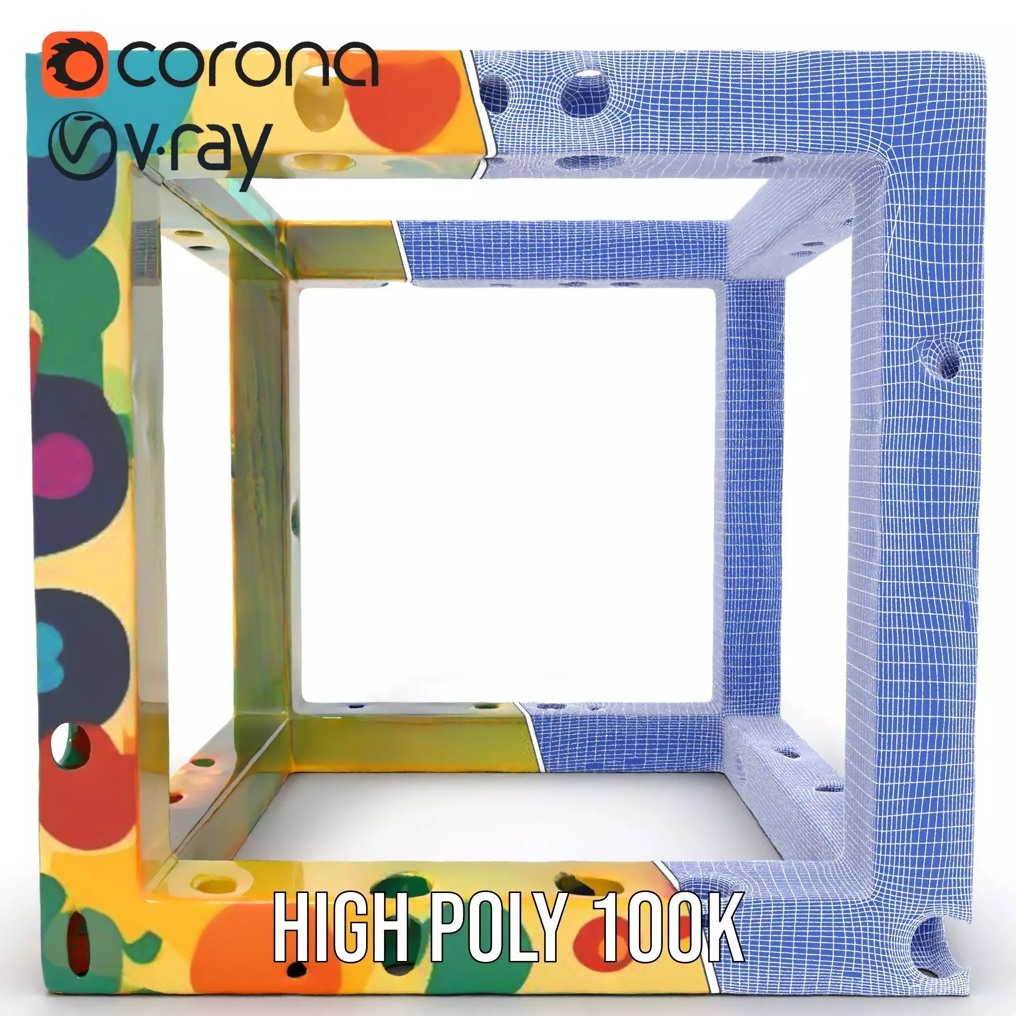 Colorful Geometric Patterned Picture Frame Model Pack Low-poly 3D model_35