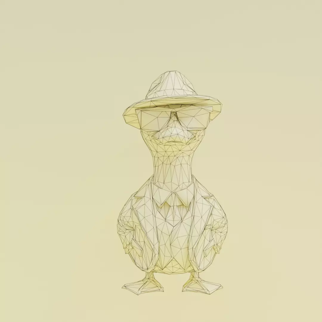 Brr Brr Gangster Gusini Italian brainrot Low Poly Character Low-poly 3D model_12