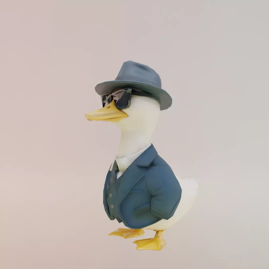 Brr Brr Gangster Gusini Italian brainrot Low Poly Character Low-poly 3D model_2
