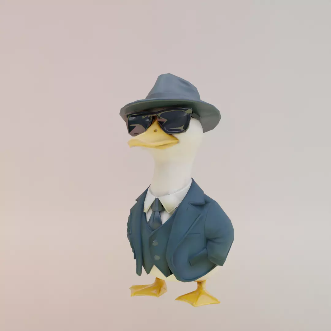 Brr Brr Gangster Gusini Italian brainrot Low Poly Character Low-poly 3D model_1