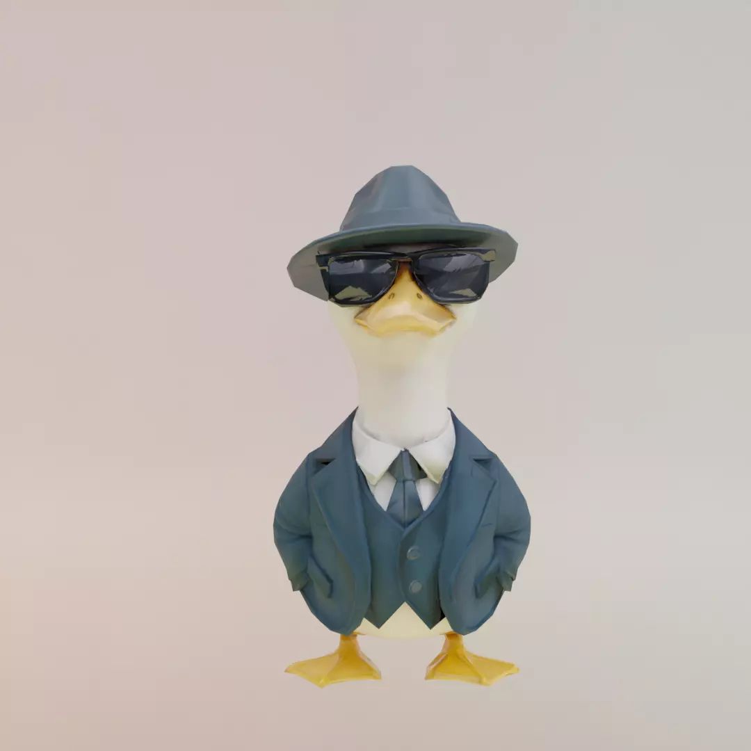 Brr Brr Gangster Gusini Italian brainrot Low Poly Character Low-poly 3D model_0
