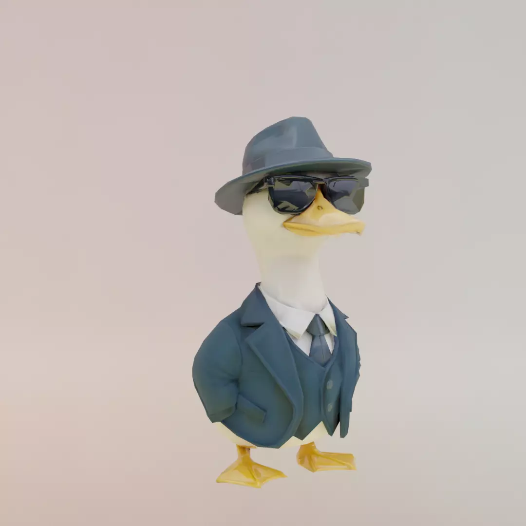 Brr Brr Gangster Gusini Italian brainrot Low Poly Character Low-poly 3D model_11