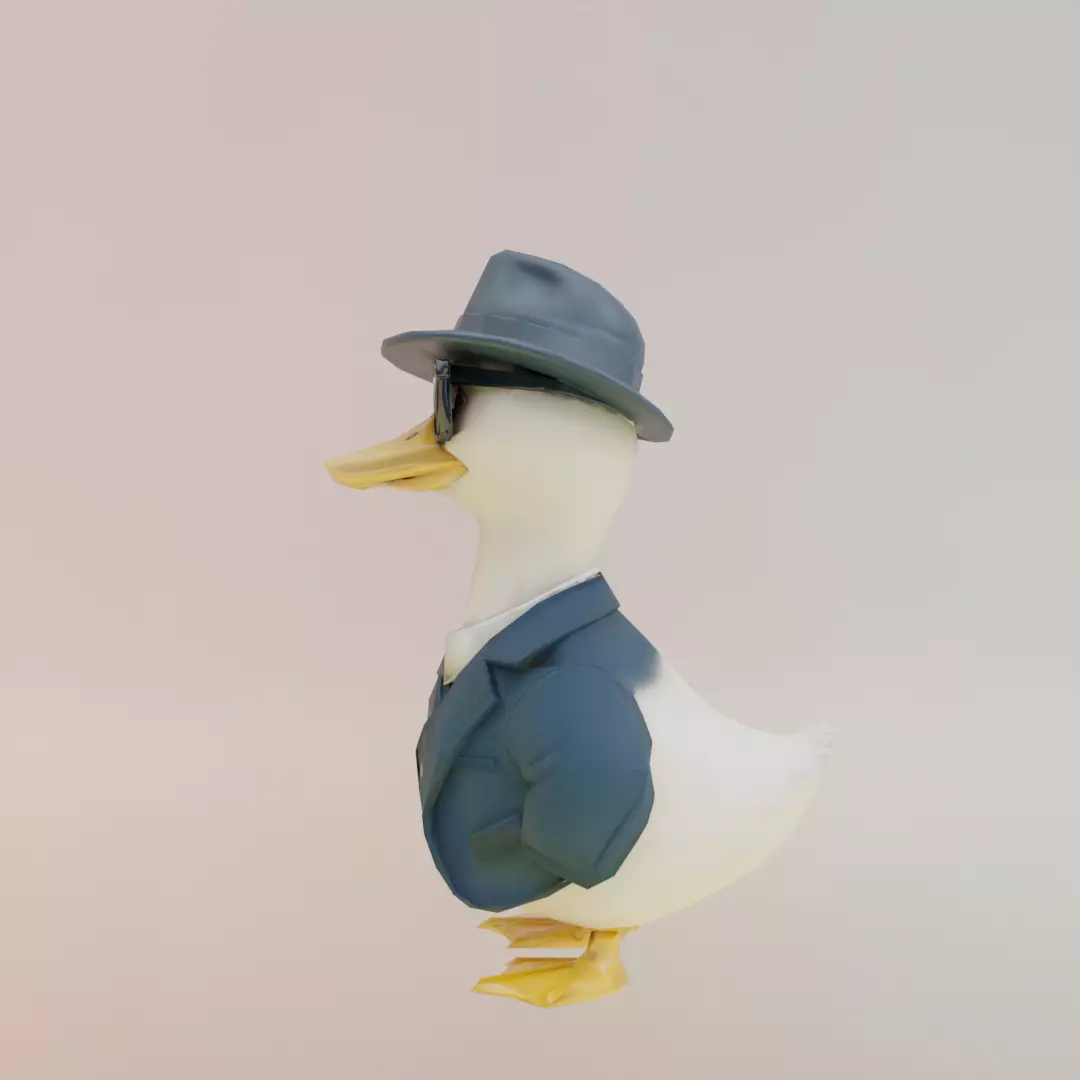 Brr Brr Gangster Gusini Italian brainrot Low Poly Character Low-poly 3D model_3