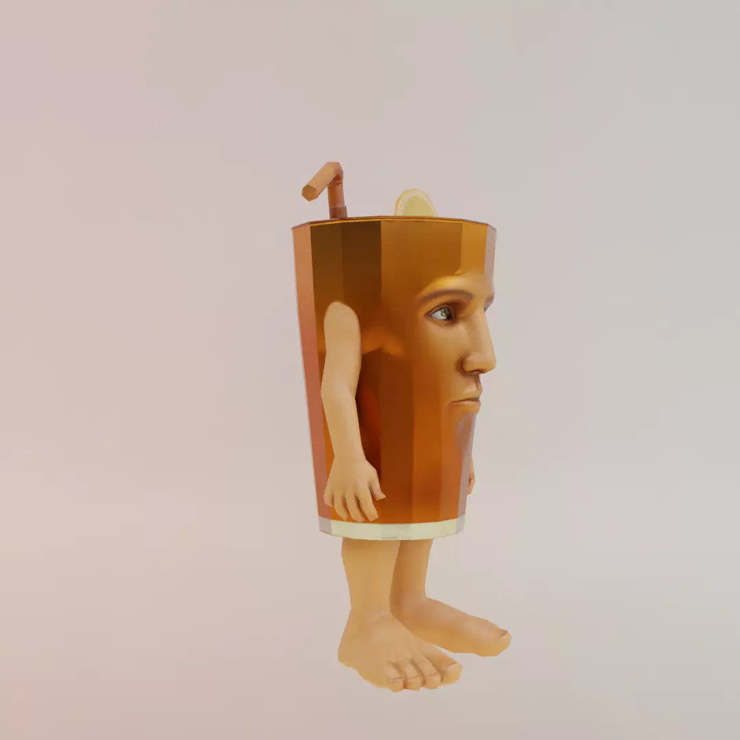 Brr Es Teh Patipum Italian brainrot Low Poly Character Low-poly 3D model_10