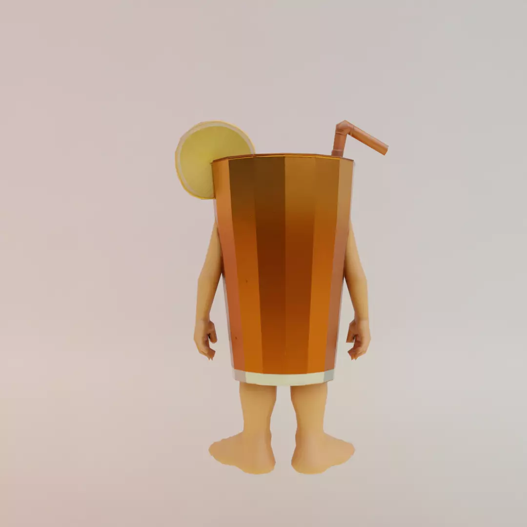 Brr Es Teh Patipum Italian brainrot Low Poly Character Low-poly 3D model_6
