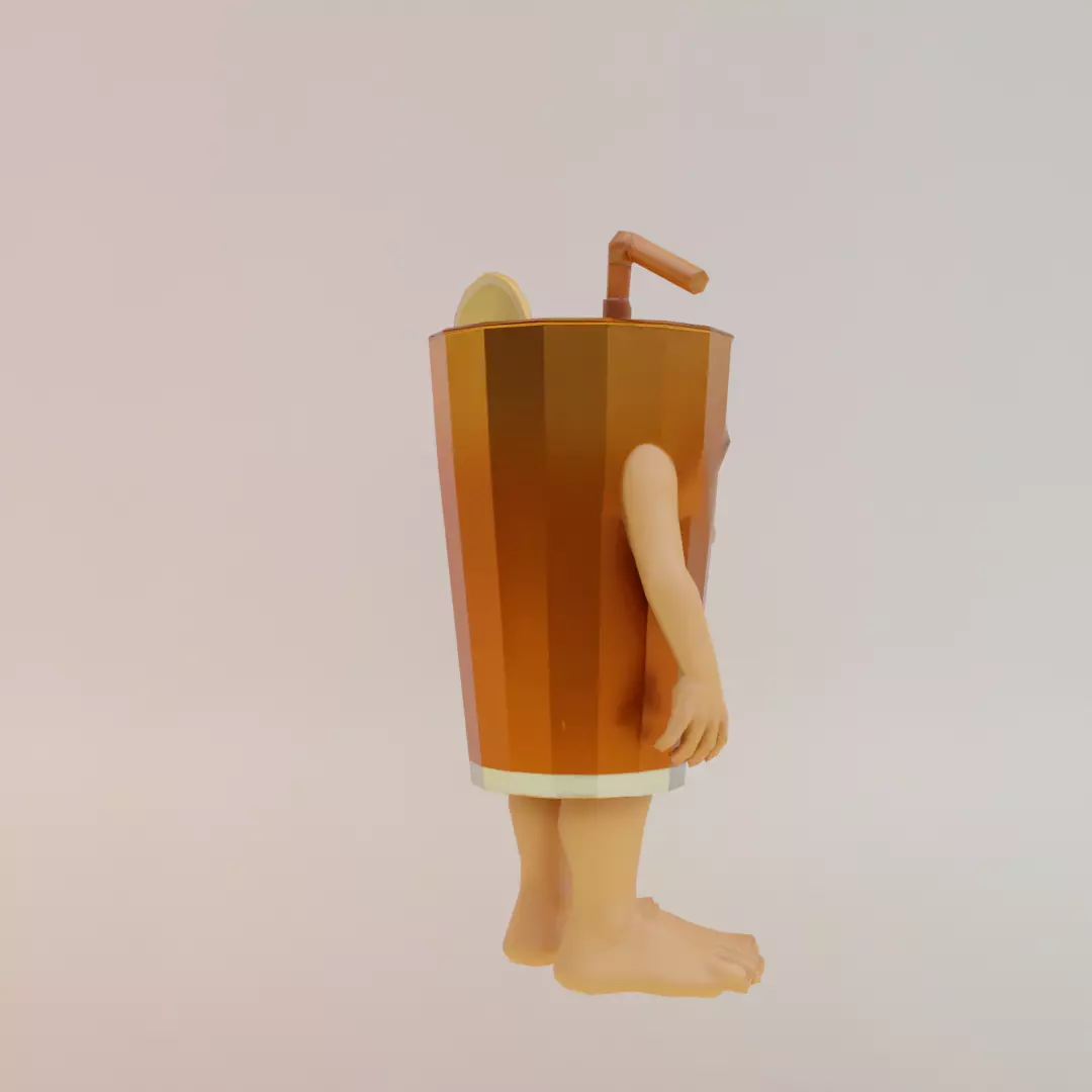 Brr Es Teh Patipum Italian brainrot Low Poly Character Low-poly 3D model_8