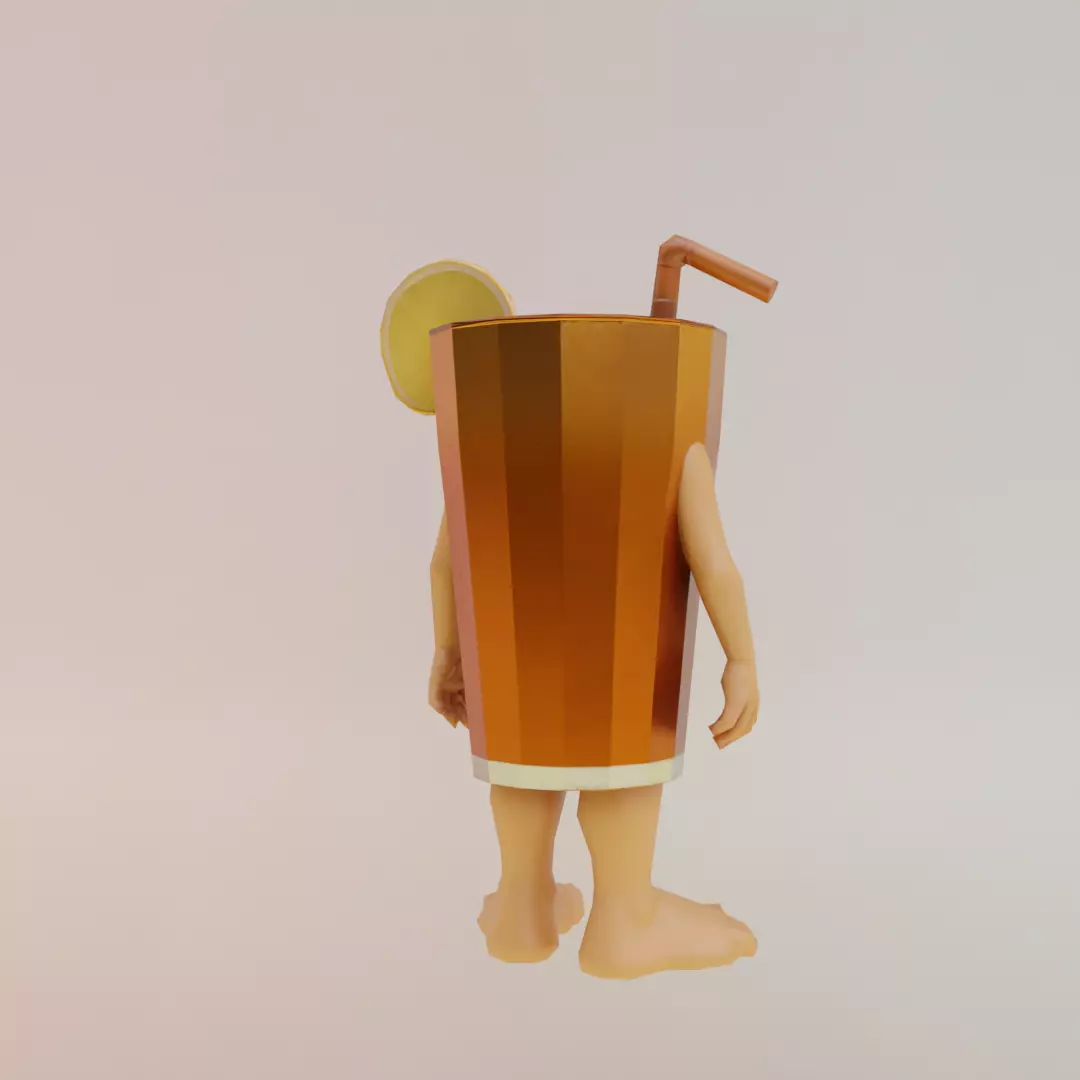 Brr Es Teh Patipum Italian brainrot Low Poly Character Low-poly 3D model_7