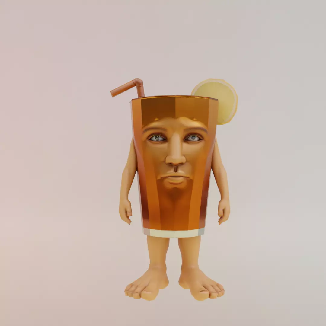 Brr Es Teh Patipum Italian brainrot Low Poly Character Low-poly 3D model_0