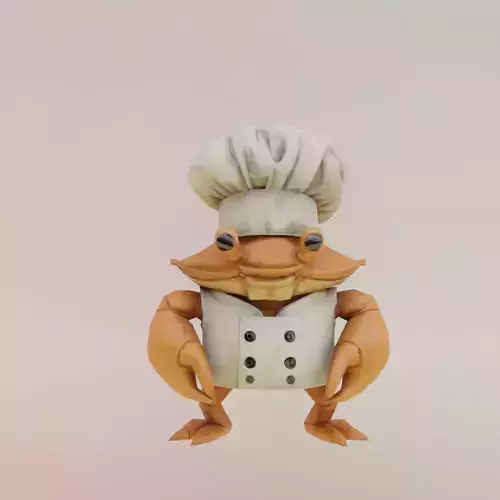 Chef Crabracadabra Italian brainrot Low Poly Character Low-poly 3D model