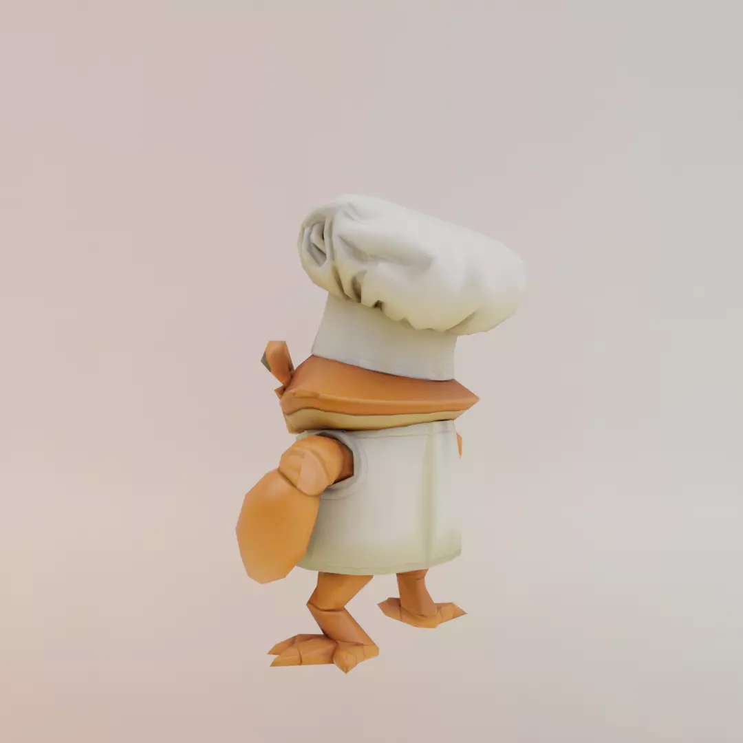 Chef Crabracadabra Italian brainrot Low Poly Character Low-poly 3D model_4