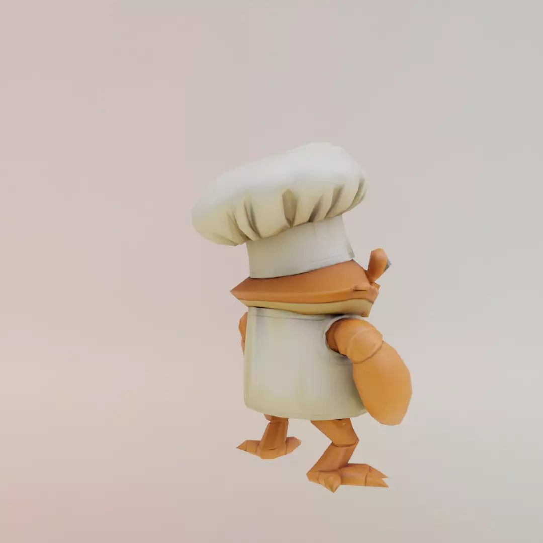 Chef Crabracadabra Italian brainrot Low Poly Character Low-poly 3D model_8