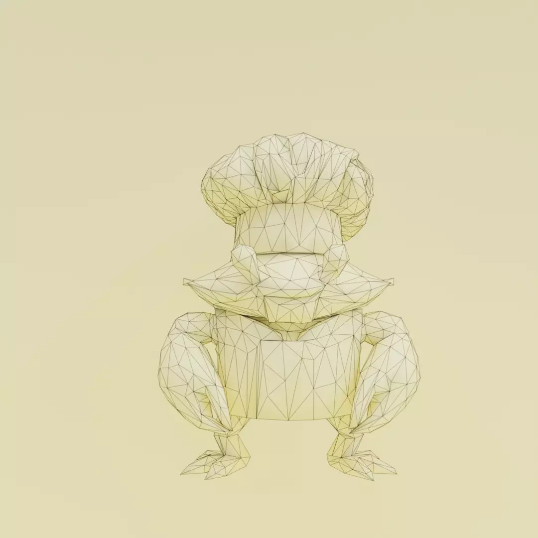 Chef Crabracadabra Italian brainrot Low Poly Character Low-poly 3D model_12