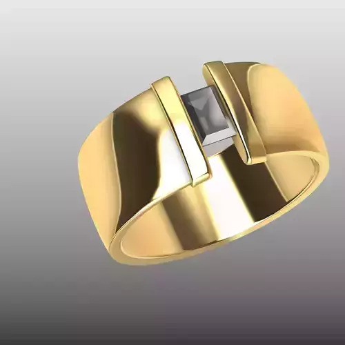 Broad Shank Baguette Engagement Ring