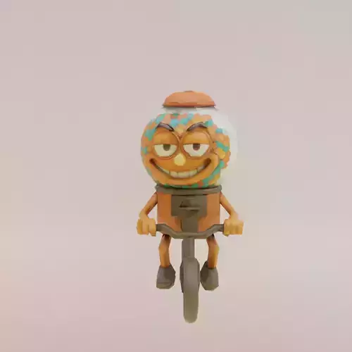 Chicleteira bicicleteira Italian brainrot Low Poly Character Low-poly 3D model