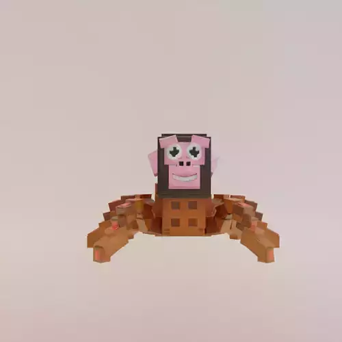 Chimpanzini Spiderini Italian brainrot Low Poly Character Low-poly 3D model