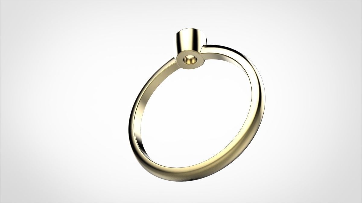 Simple engagement ring  3D print model_3