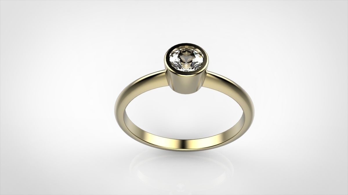 Simple engagement ring  3D print model_1