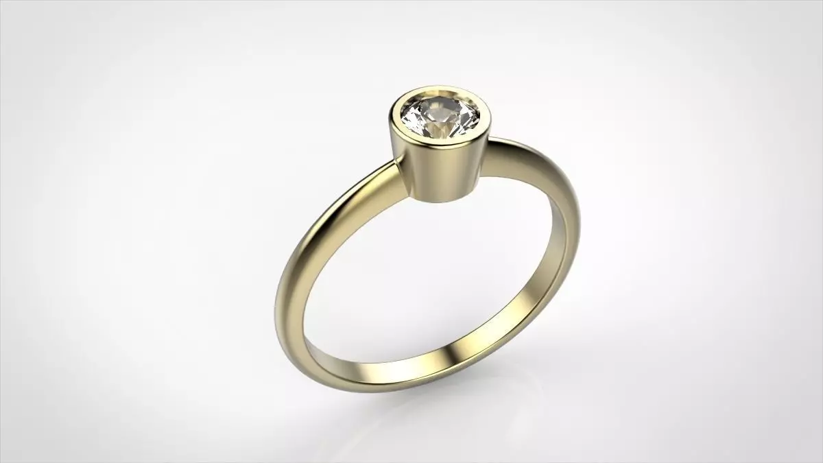 Simple engagement ring  3D print model_0