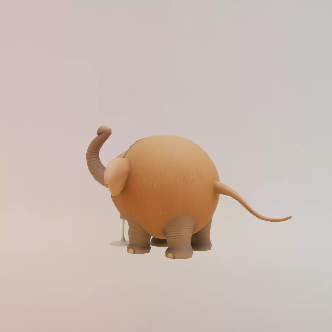 Cocofanto Elefanto Italian brainrot Low Poly Character Low-poly 3D model_4