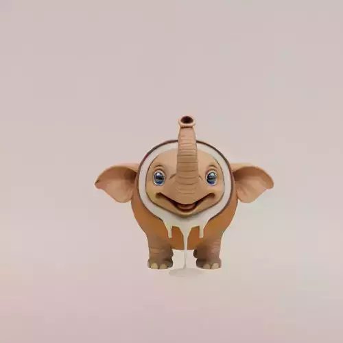Cocofanto Elefanto Italian brainrot Low Poly Character Low-poly 3D model