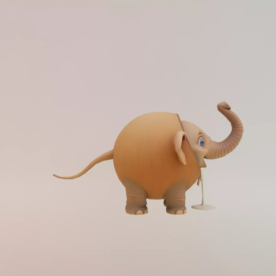 Cocofanto Elefanto Italian brainrot Low Poly Character Low-poly 3D model_9