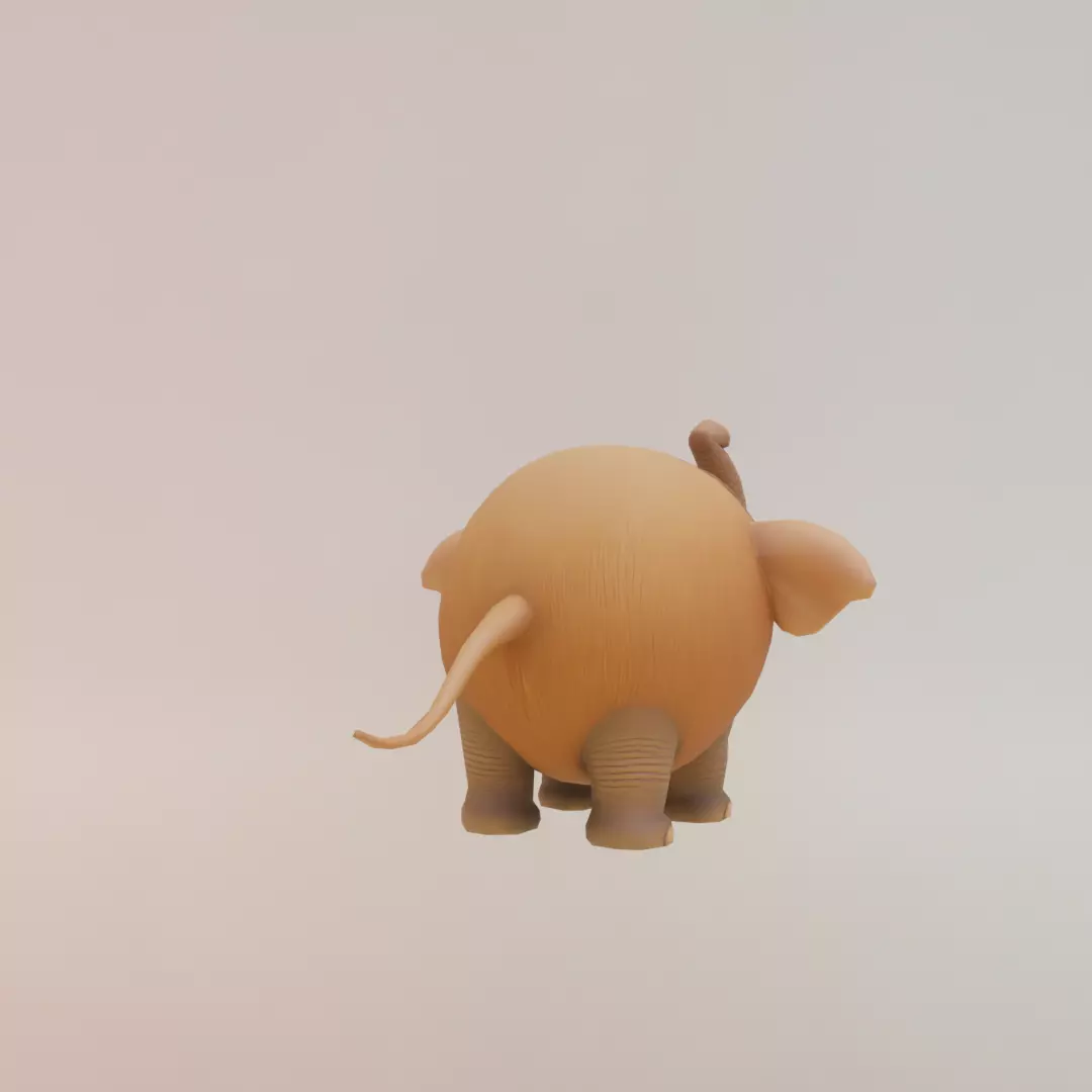Cocofanto Elefanto Italian brainrot Low Poly Character Low-poly 3D model_7