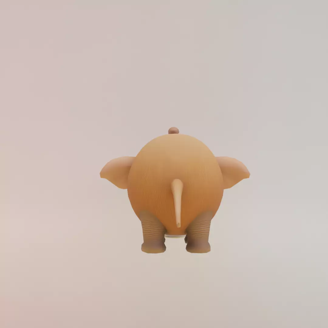 Cocofanto Elefanto Italian brainrot Low Poly Character Low-poly 3D model_6