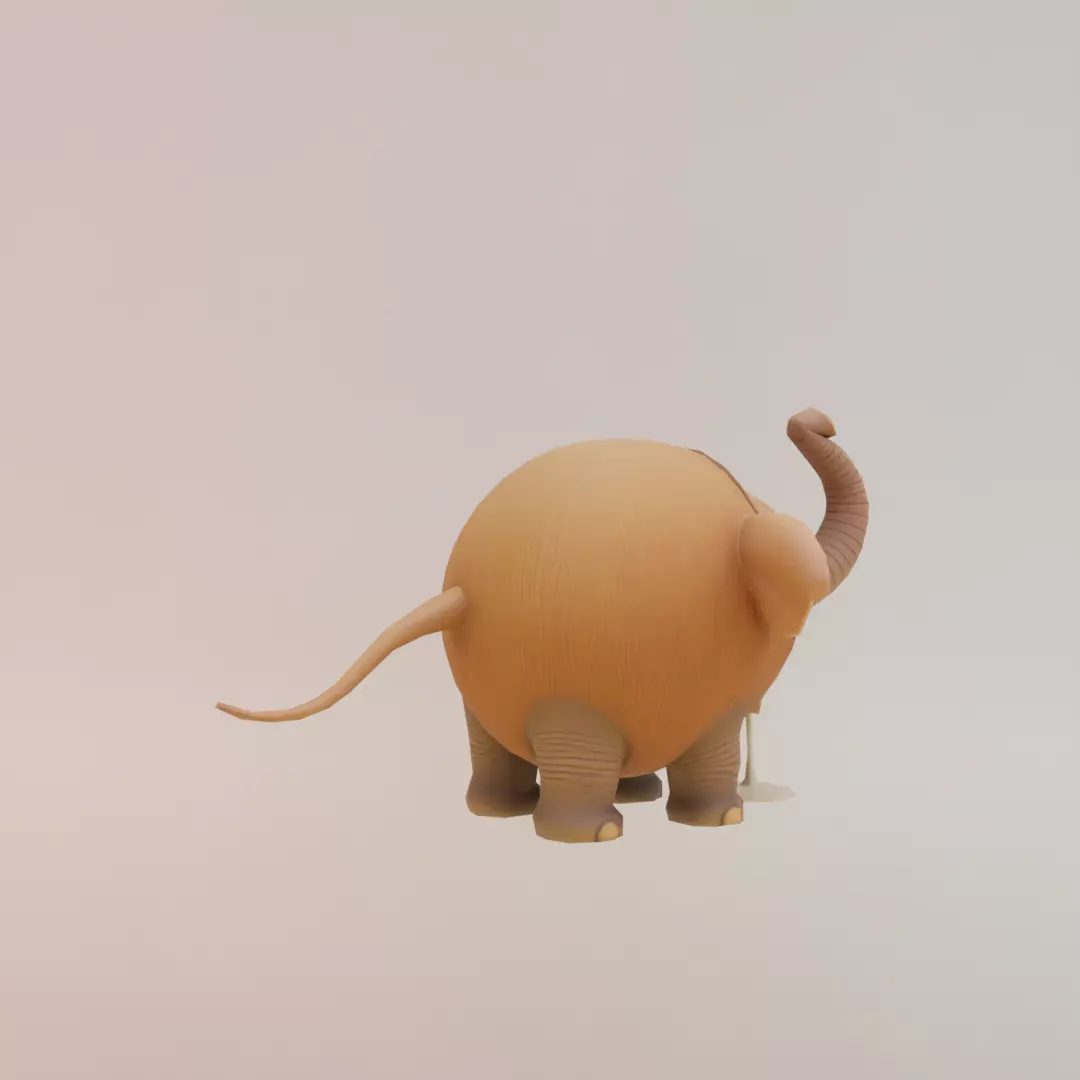 Cocofanto Elefanto Italian brainrot Low Poly Character Low-poly 3D model_8