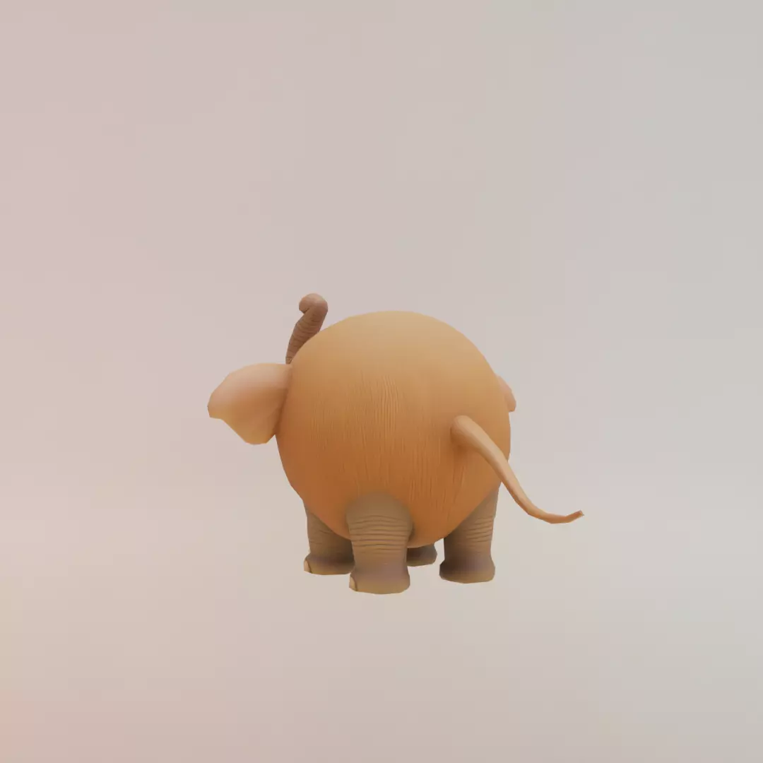 Cocofanto Elefanto Italian brainrot Low Poly Character Low-poly 3D model_5
