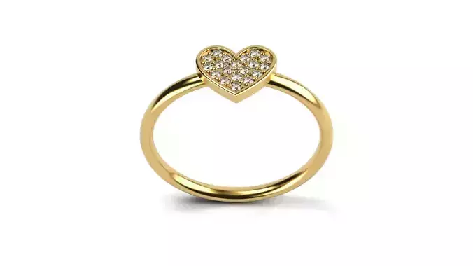 Small Stones Heart Ring