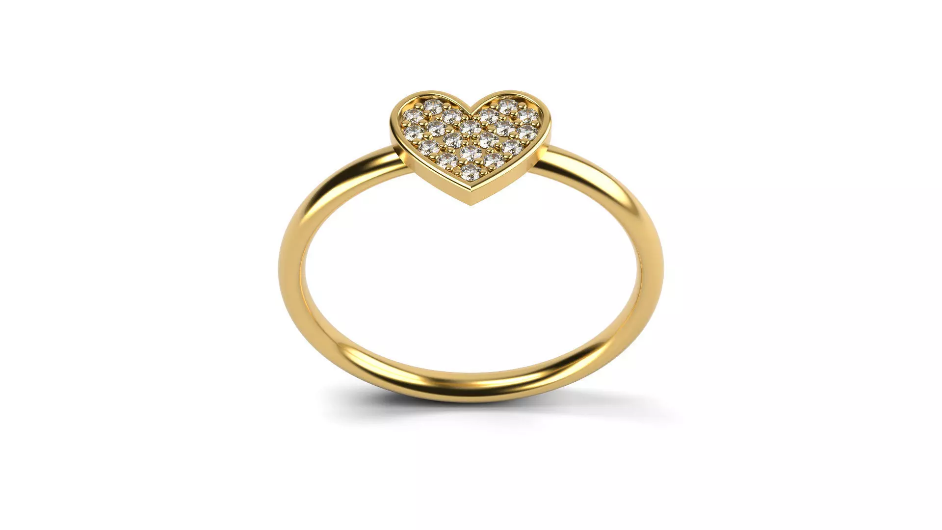 Small Stones Heart Ring 3D print model
