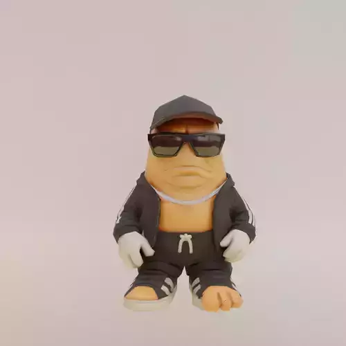 Gansgter Footera Italian brainrot Low Poly Character Low-poly 3D model
