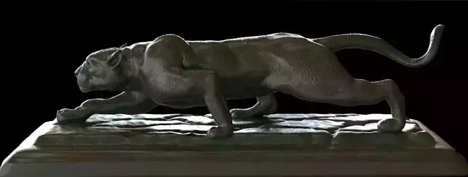 Panther Leopard Bronze Sculpture 3D model